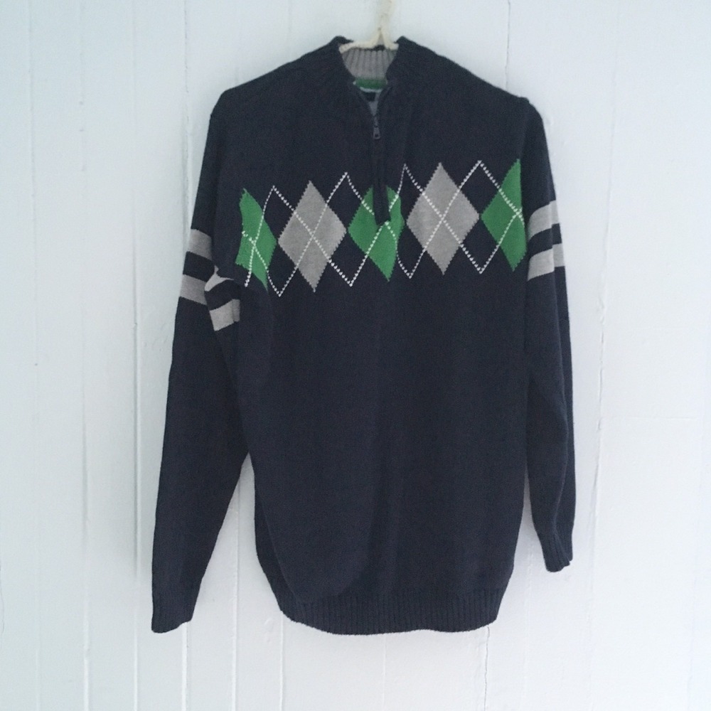 Tommy Hilfiger Size XL Sweater Boys Youth Quarter Zip Cotton Navy‎ Blue